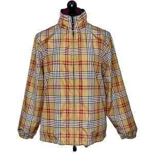 Catalina Cappuccino Plaid Windbreaker Women’s Size Large